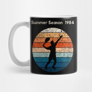 Summer Season 1984 Retro Tennis Outdoor Sports Retro Sunset Design Mug